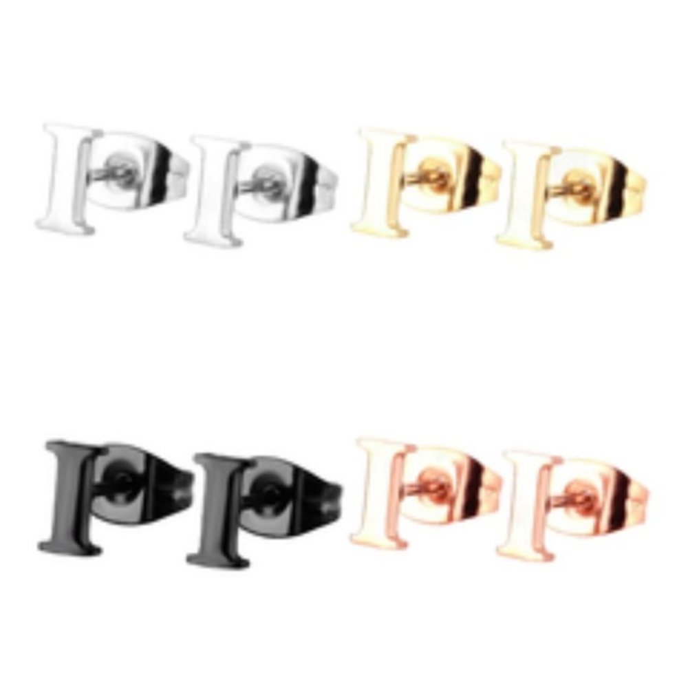 Sterling Forever I Initial Stud Earrings NEW 4 set